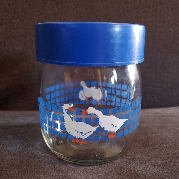 Vintage 1982 Blue Carlton Glass Canister - Picture 3 of 8